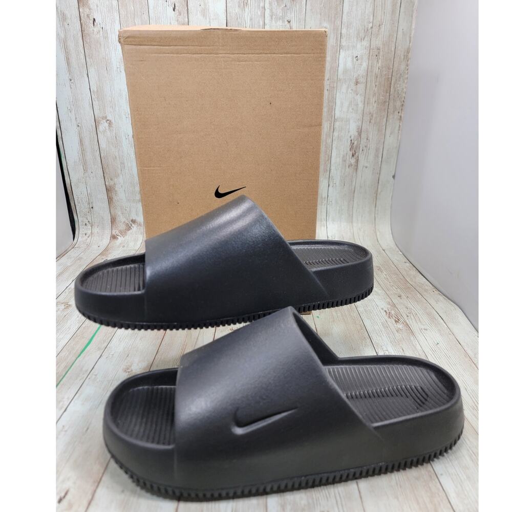 Nike Calm Slide Sandals Men's Size 10 Black Water Comfort Casual Open Box